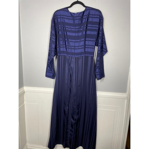 Twice, Size 12, Blue Striped Maxi Dress, British Royal Style, One-of-a-Kind, EUC - Picture 7 of 8